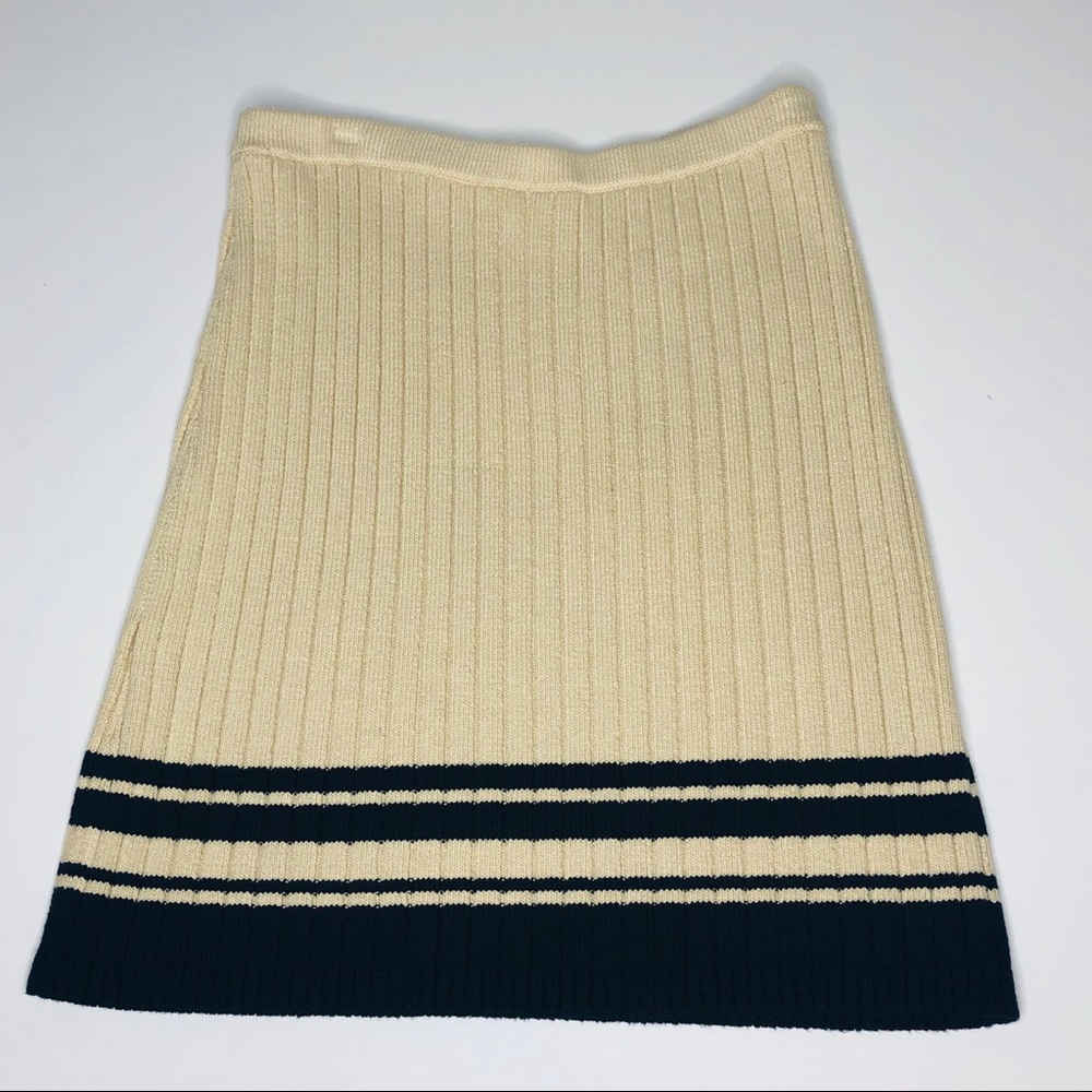 Tory Burch Ribbed Sweater Skirt cream/navy medium - Picture 6 of 9